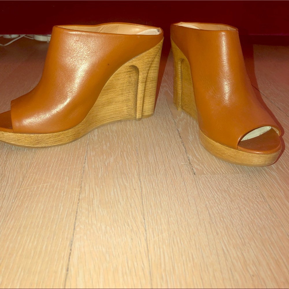 Maison Margela wooden and leather clogs